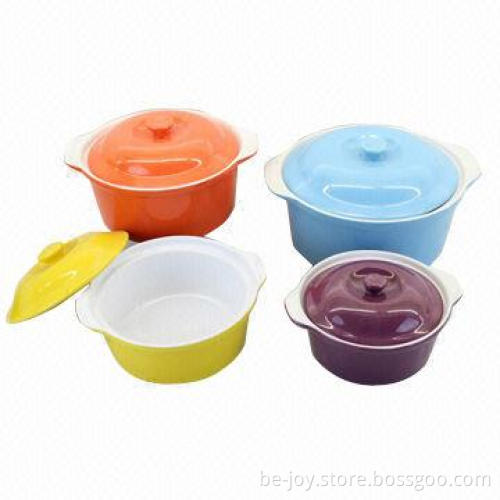 High-quality Ceramic Soup Pot w/ Handle/Lid, Various Colors/Artworks Available, OEM Orders Welcome